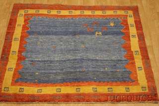 THICK PILE BLUE SQUARE MODERN 6X6 GABBEH PERSIAN ORIENTAL AREA RUG 