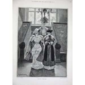   1882 Woodville Fine Art Ladies Fur Coats Staircase Man