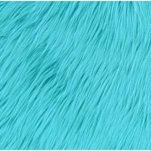  60 Wide Luxury Shag Faux Fur Turquoise Fabric By The 