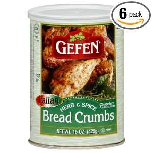 Gefen Breadcrumbs, Flavored, 15 Ounce (Pack of 6)  Grocery 
