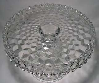 Vintage~FOSTORIA AMERICAN Glass~10 Round PEDESTAL CAKE STAND Salver 