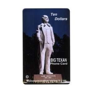   10. (16u) Sam Houston Statue Big Texan Phone Card 