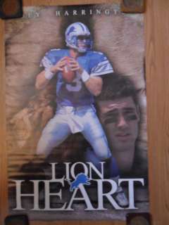 NFL Football Poster Joey Harrington Detroit Lions Heart  
