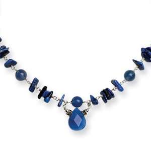  Sterling Silver Sodalite & Blue Agate Necklace Jewelry