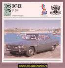 1963 1976 ROVER P6 2000 Car FRENCH SPEC PHOTO CARD