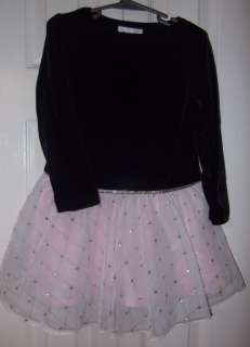 byergirl Girls Sz 4 Black & Pink Dress Long Sleeve   