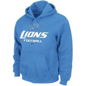 NFL Detroit Lions Light Blue Critical Victory V Hoodie Sweatshirt Size 