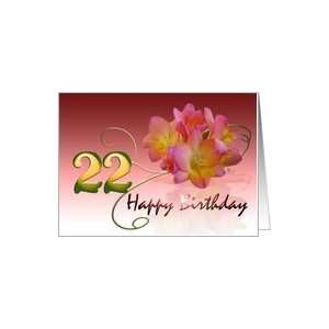  Happy 22nd Birthday Oleander Flower curly coil pink flower 