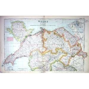   Map Wales Anglesey Carnarvon Merioneth Denbigh Wrexham