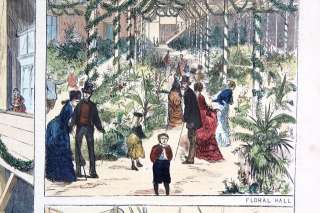   1872 HARPERS WEEKLY HAND COLORED WOOD ENGRAVING CINCINNATI EXPO  