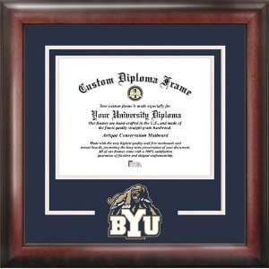   Brigham Young University Matted Diploma With Mahogany Frame Sports