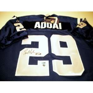  Joseph Addai Autographed Indianapolis Colts Authentic Blue 