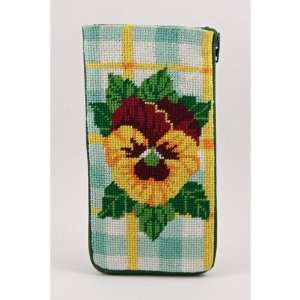   Case   Pansy On Plaid   Needlepoint Kit Arts, Crafts & Sewing