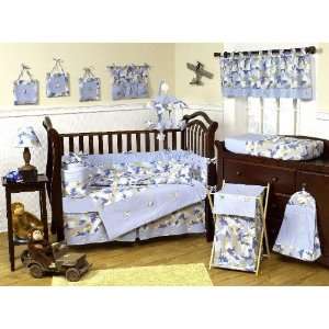  Blue and Khaki Camo 9 pc Crib Bedding Set by JoJo Designs 