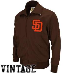   Padres Cooperstown Collection Authentic Full Zip BP Jacket   Brown