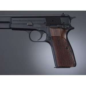  Hogue Browning Hi Power Grips Checkered Rosewood Sports 