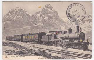 Switzerland Gotthard Express 1906 Train Hold To Light HTL Postcard 
