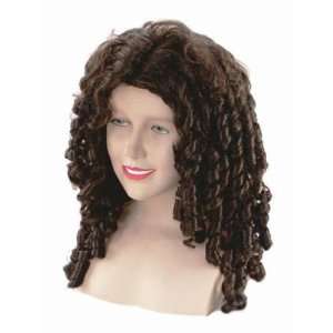  Brown Sipral Curly Fancy Dress Wig Inc FREE Wig Cap Toys 