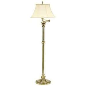  House of Troy Newport Antique Brass Swing Arm Floor Lamp 