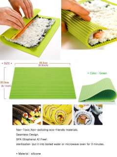 Sushi Kimbab Roll Maker Silicone Rolling Mat.Picnic lunch maker  