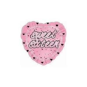  18 Sweet Sixteen (Pink Heart)   Mylar Balloon Foil 