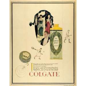  1922 Ad Colgate Cashmere Bouqet Face Talc Powder Tennis 
