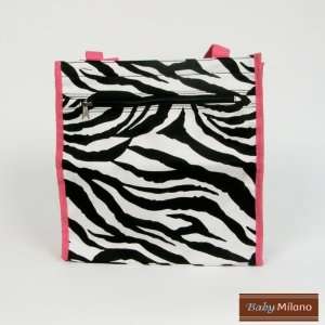  Zebra Print Tote Bag   Pink Baby