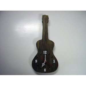  GUITAR Stained (Black) Wall Clock 
