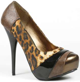 Leopard High Stiletto Heel Platform Pump Shoes Lady Luxe  