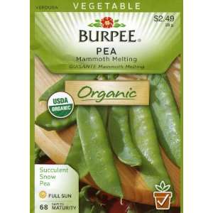  Burpee 68741 Organic Pea Mammoth Melting Seed Packet 