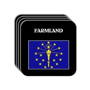 US State Flag   FARMLAND, Indiana (IN) Set of 4 Mini Mousepad Coasters