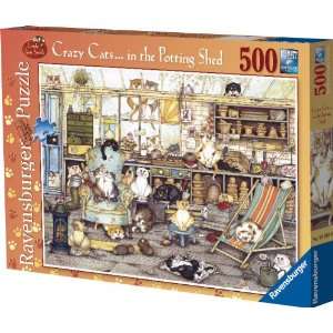  Ravensburger Crazy Cats In The Potting Shed 500 Piece 