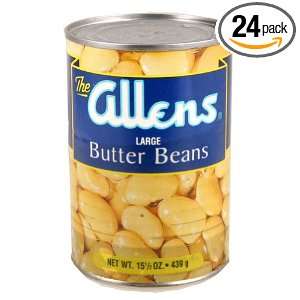 Allens Canning Beans Large Butter, 15.5 Ounce (Pack of 24)  