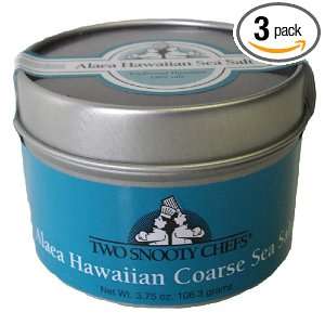 Two Snooty Chefs Alaea Hawaiian Sea Salt, 3.75 Ounce Tins (Pack of 3 
