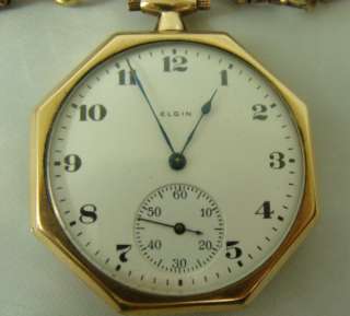 Antique Elgin Pocket Watch w. small picture case & chain  