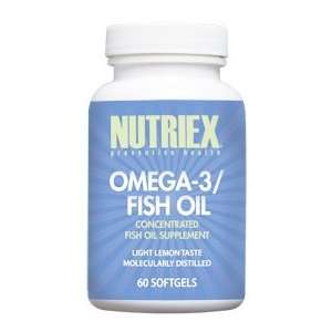  Nutriex Omega 3 Fish Oil Supplement 60 Softgels Health 