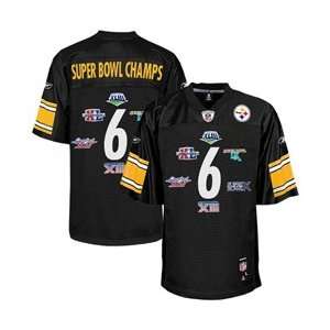   Steelers Black 6 Time Super Bowl Champions Jersey