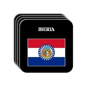 US State Flag   IBERIA, Missouri (MO) Set of 4 Mini Mousepad Coasters