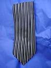 Bruno Piattelli Pure Silk Tie Black White Vertical Stripes 59