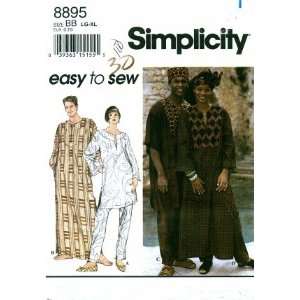  Simplicity 8895 Sewing Pattern Misses & Mens Caftan Top 
