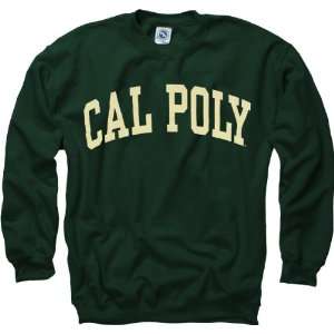  Cal Poly Mustangs Dark Green Arch Crewneck Sweatshirt 
