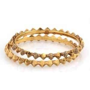  New Auth House of Harlow 1960 14K Gold Plated Spike Pave 