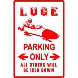  LUGE PARKING sport winter olympic sled sign