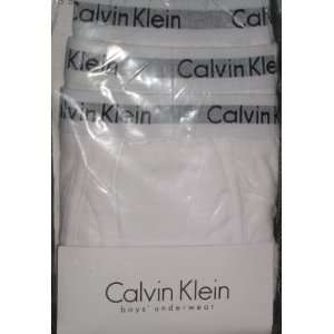  Calvin Klein 3 Pack Boys Briefs, Size 8/10, Medium, White 