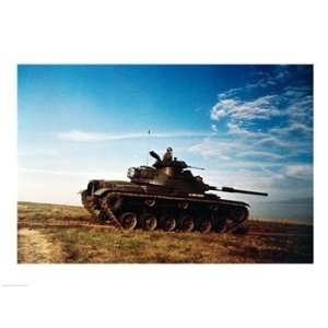  Solider in a military tank 24.00 x 18.00 Poster Print 