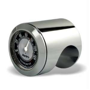   Handlebar Black & Silver CLASSIC Face Clock Thermometer (Fahrenheit