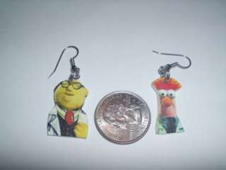 Muppets Bunsen and Beaker Fish hook style earrings so adorable LOOK 