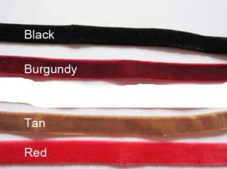 5y Velvet 3/8 Elastic Ribbon For Headbands 5 colors L011  
