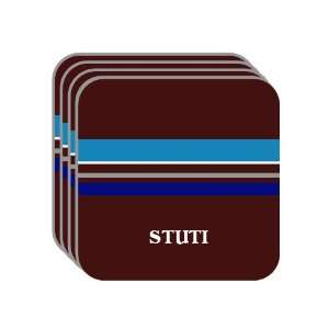 Personal Name Gift   STUTI Set of 4 Mini Mousepad Coasters (blue 