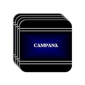 Personal Name Gift   CAMPANA Set of 4 Mini Mousepad Coasters (black 